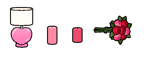 Светильник свечки и букет роз в Тока Лайф Ворлд