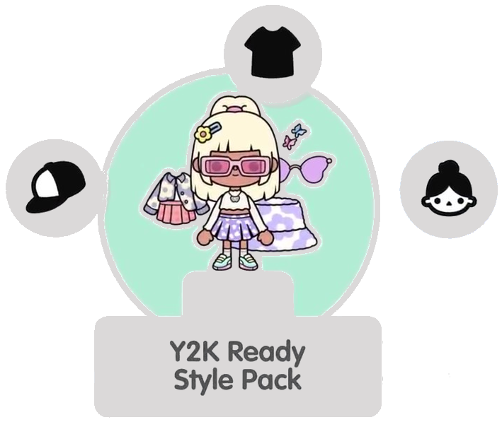Логотип пака Y2K в Toca Boca (Y2K Ready Style)